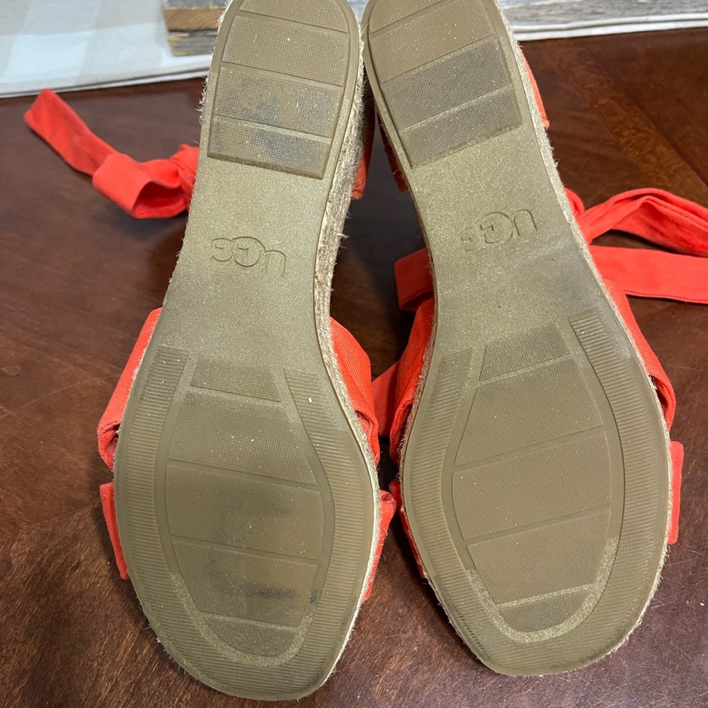 Ugg Yarrow Canvas Espadrille Wedge Sandals Shoes - Picture 8 of 10